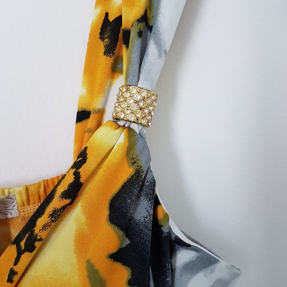 Fun & Flint Women Yellow/Multi Dress - Size M - Picture 5 of 7